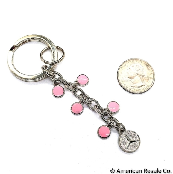 Genuine Mercedes Benz Multi Charm Fob Keychain Fob Purse Charm Silver in Pink - Picture 4 of 4
